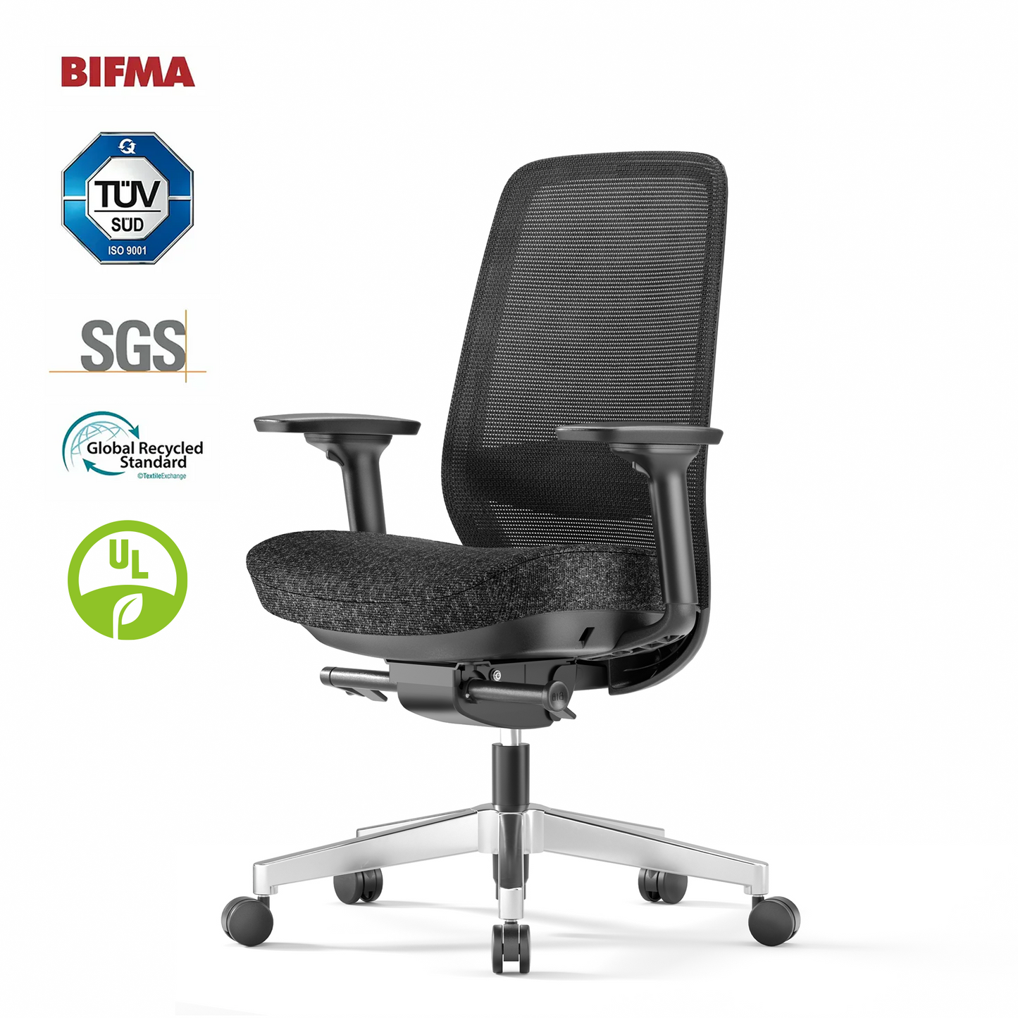 Ergosift Ergonomic Mesh Office Chair — Lumbar Support, Adjustable Headrest/Armrests, Seat Depth, 90–135° Recline