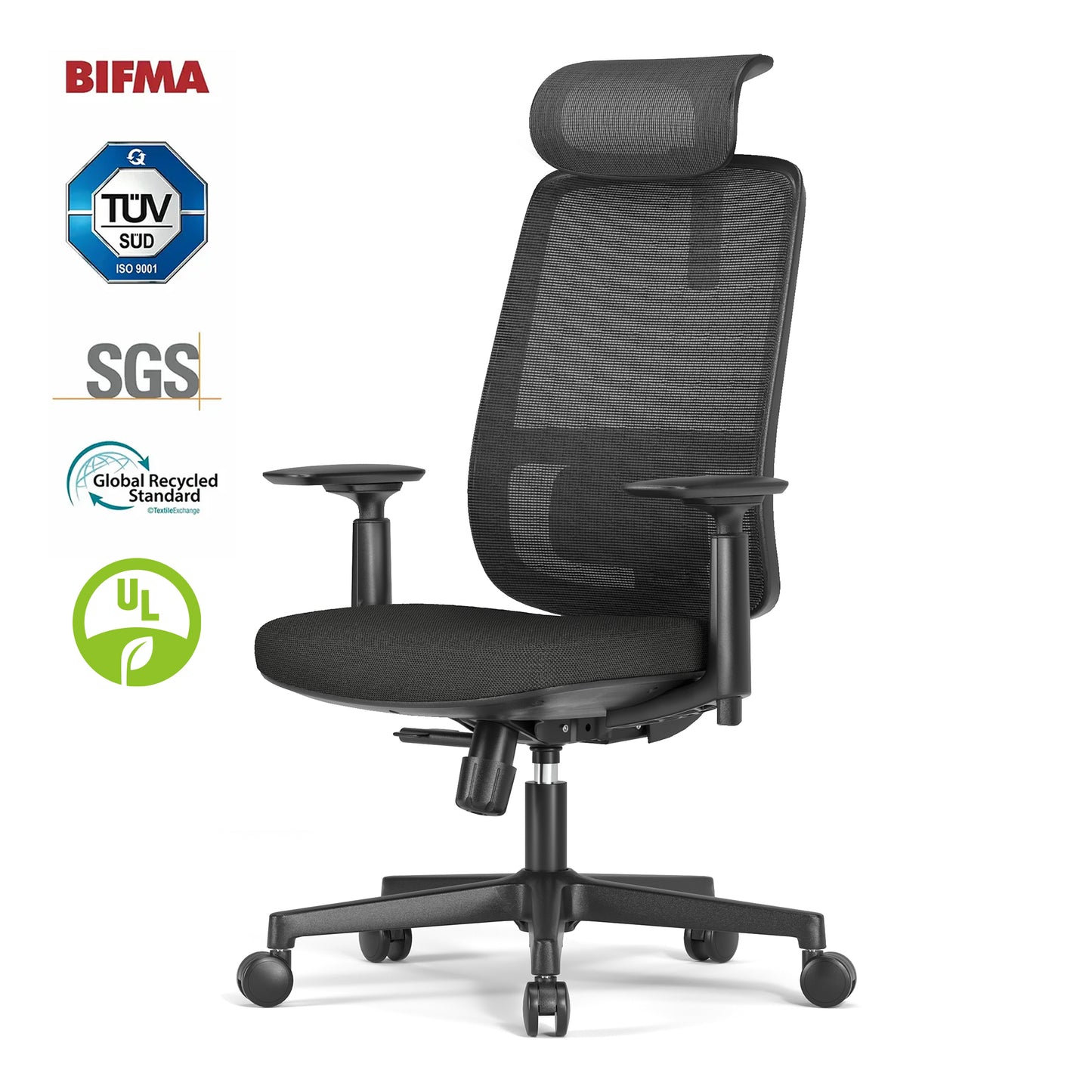 ErgoSift Ergonomic Mesh Office Chair With Lumbar Support, Adjustable Headrest, Armrest, Seat Depth And Tilt