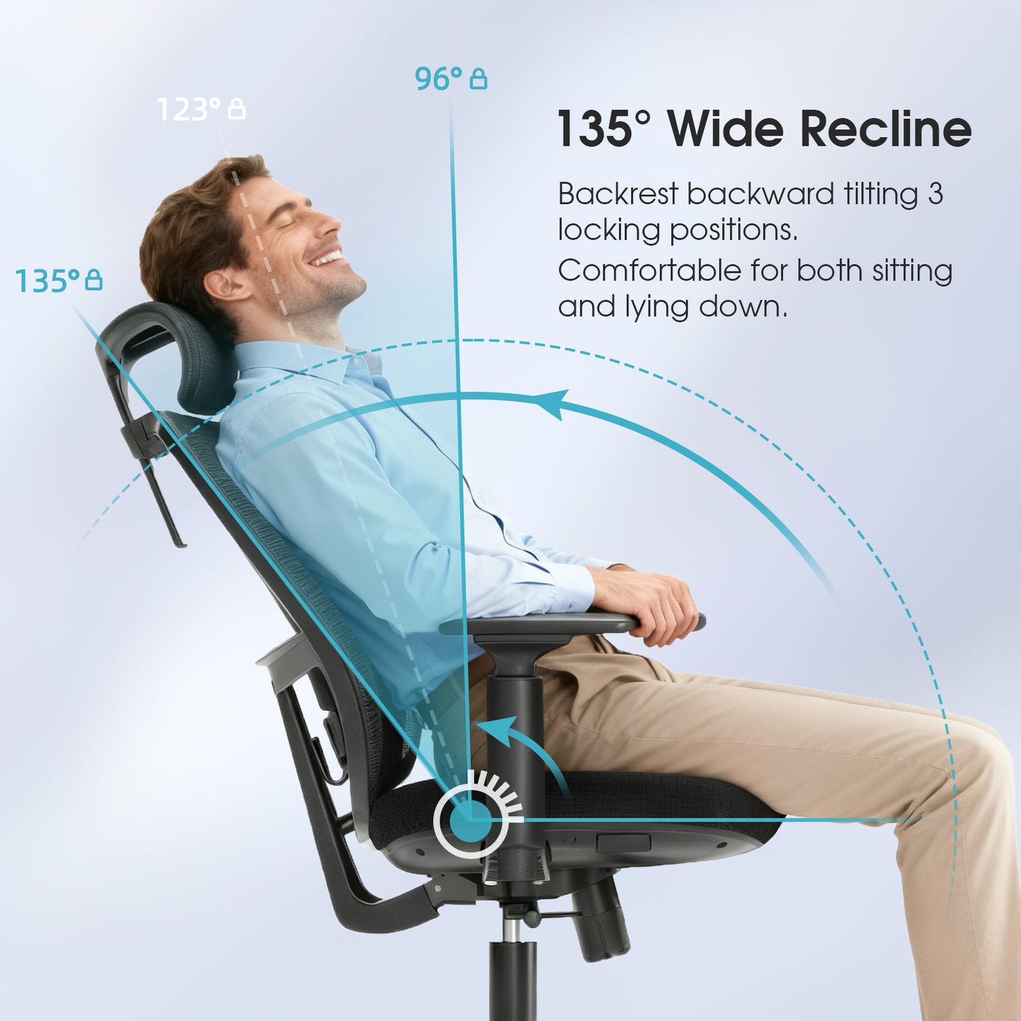 ErgoSift Ergonomic Mesh Office Chair With Lumbar Support, Adjustable Headrest, Armrest, Seat Depth And Tilt