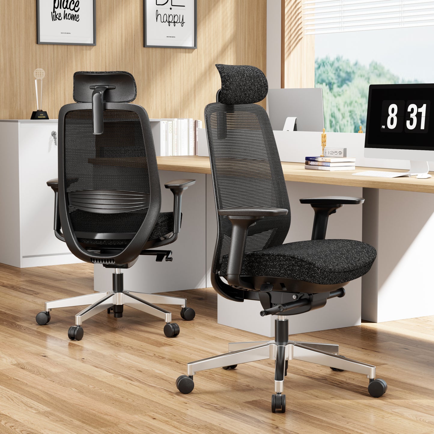 Egosift Ergonomic Office Chair with Thickened seat Soft Cushion &  Breathable Mesh Spine Support