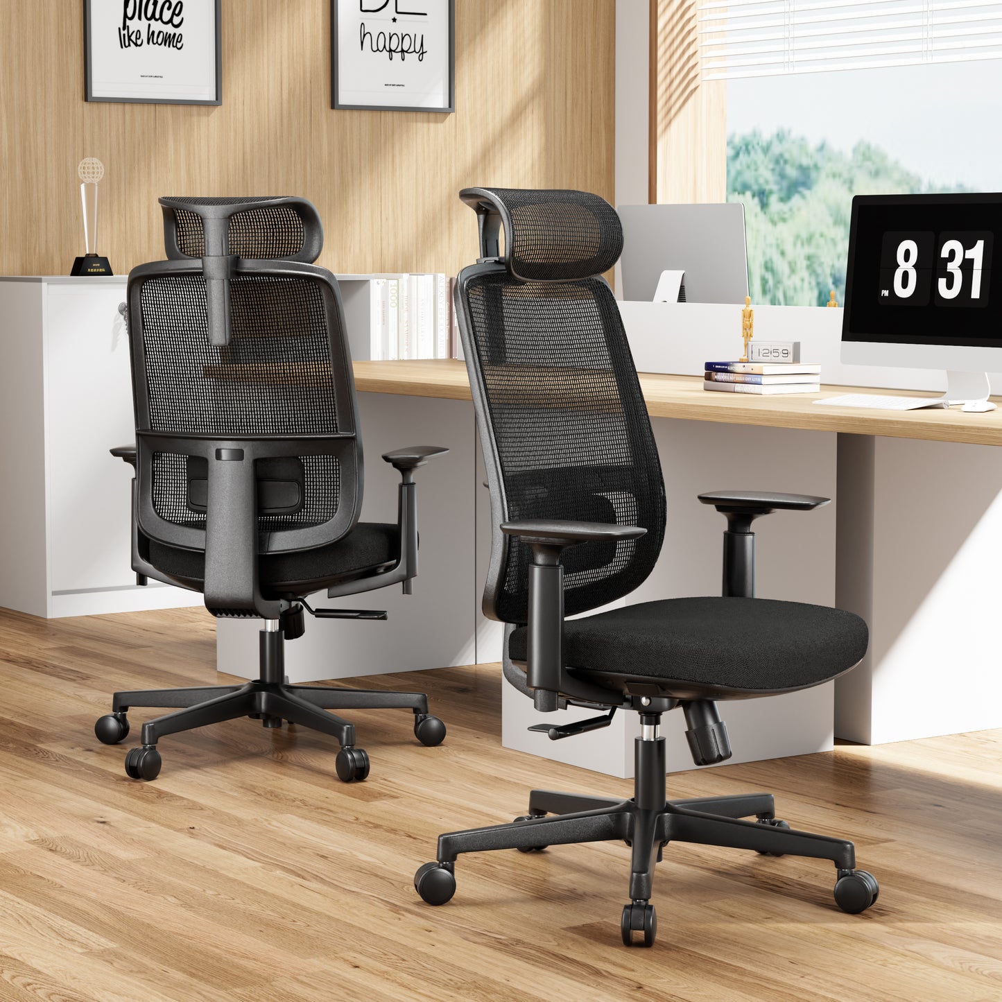 ErgoSift Ergonomic Mesh Office Chair With Lumbar Support, Adjustable Headrest, Armrest, Seat Depth And Tilt