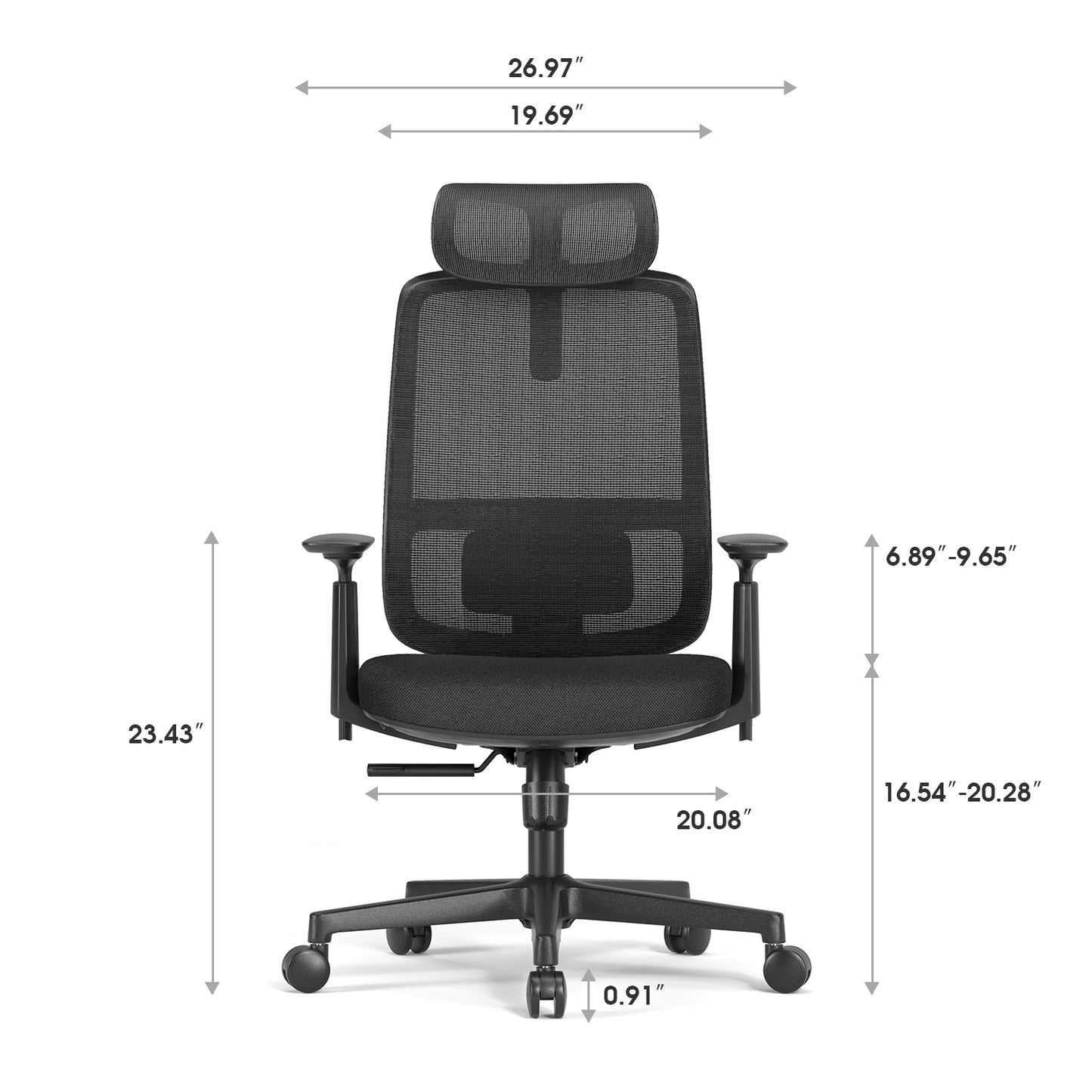 ErgoSift Ergonomic Mesh Office Chair With Lumbar Support, Adjustable Headrest, Armrest, Seat Depth And Tilt